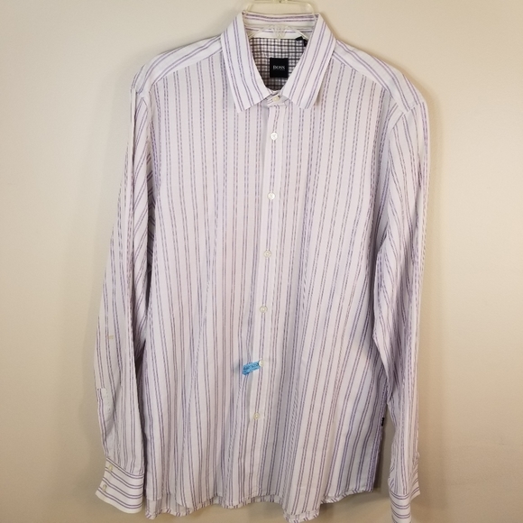 Hugo Boss BOSS Stripe Button Down Dress Shirt XL - Picture 11 of 16